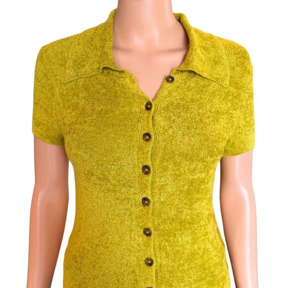 Urban Outfitters Adeline V Neck Cardigan Short Sleeve Button Down Sweater Small - Picture 7 of 10